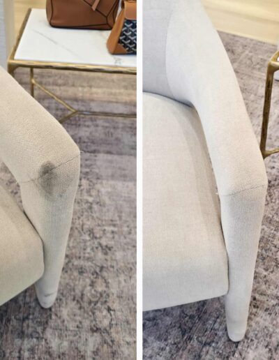 Upholstery cleaning before after