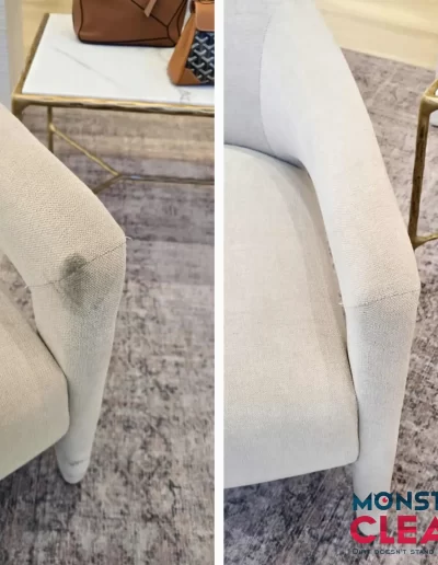 Upholstery cleaning before after
